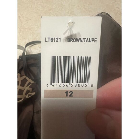 London Times Halter Dress Sz 12 Brown/Taupe NWT - Picture 5 of 9